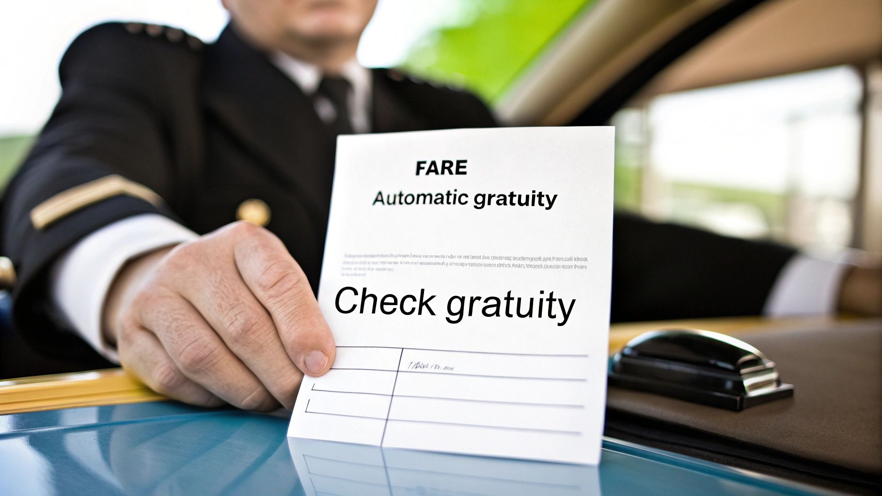 How Much to Tip a Limo Driver on Long Island 3 An invoice showing a breakdown of charges, including a service fee.