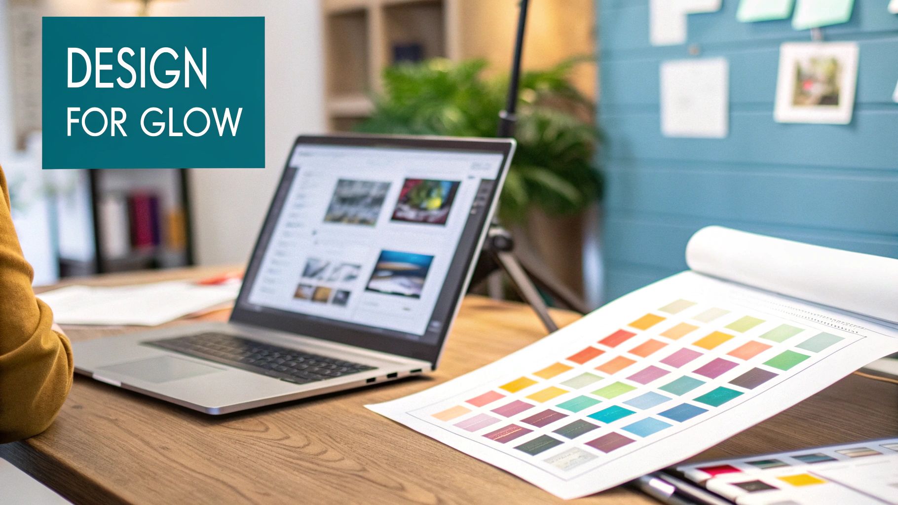 A person setting up an an LED light fabric display at a trade show.