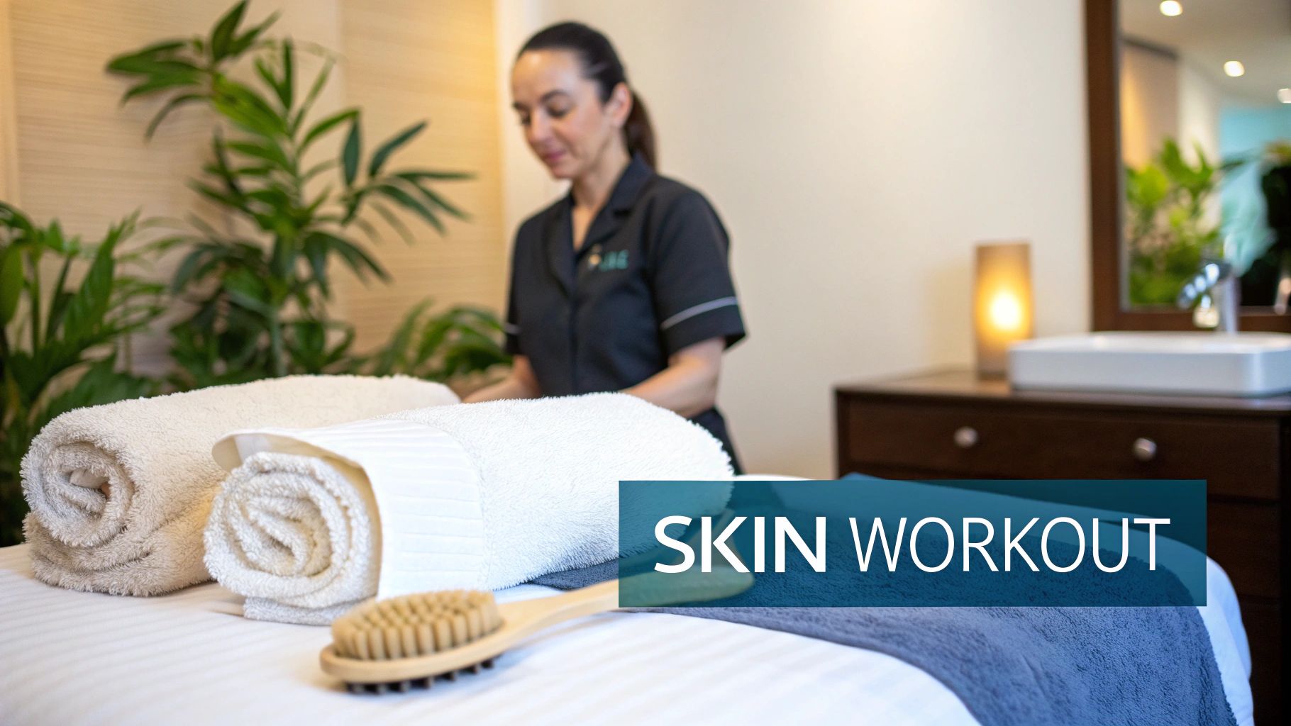 A serene spa setting with facial products ready for use.