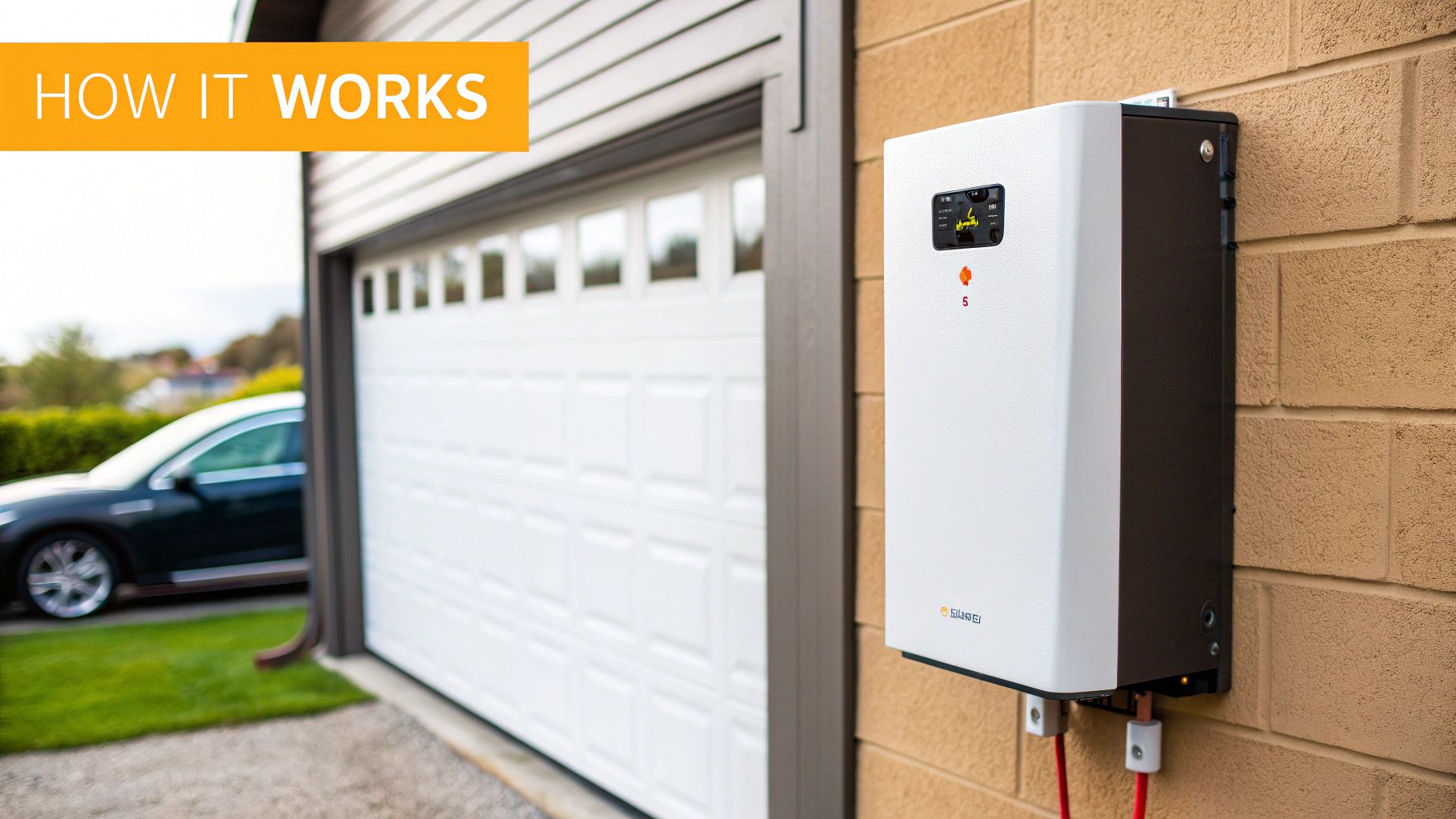 Diagram showing how a solar battery backup system works in a home.