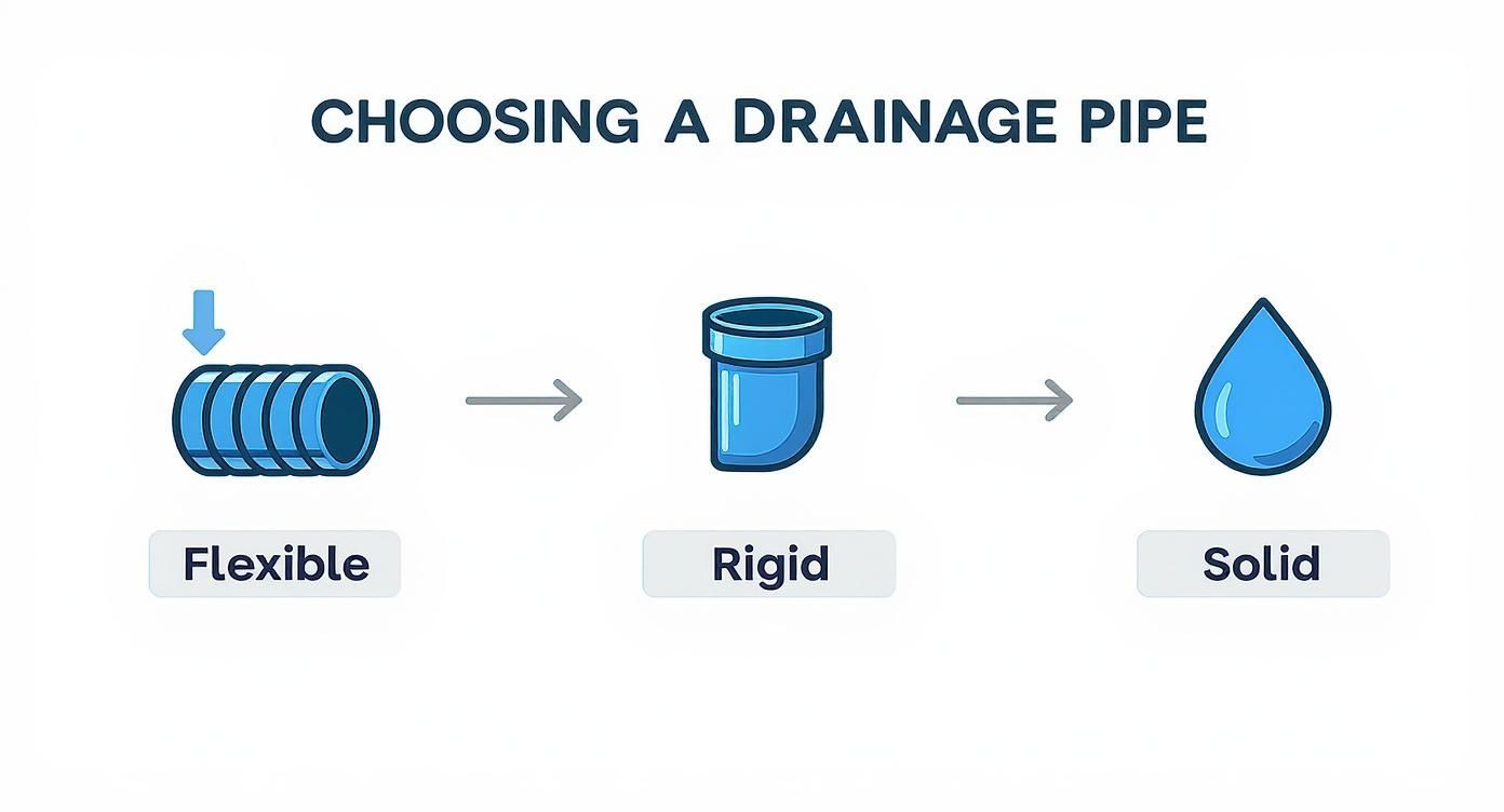 Infographic about landscaping pipe drainage