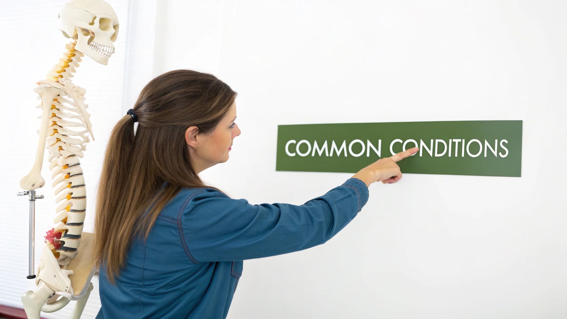 Woman receiving a targeted back massage for pain relief.