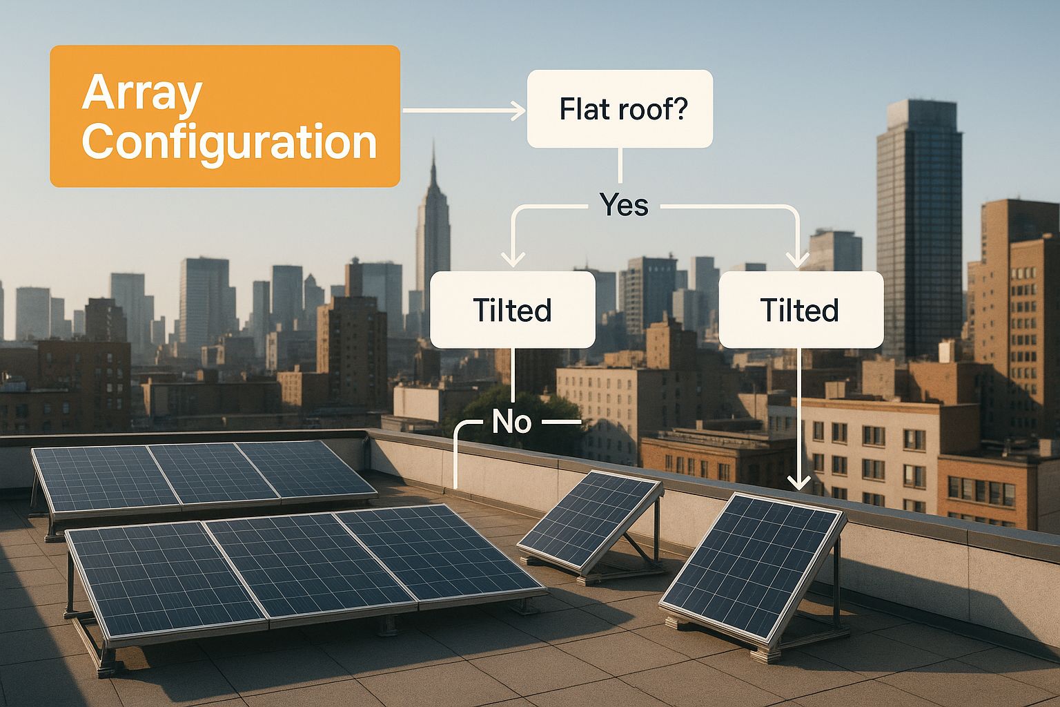Infographic about solar panels array