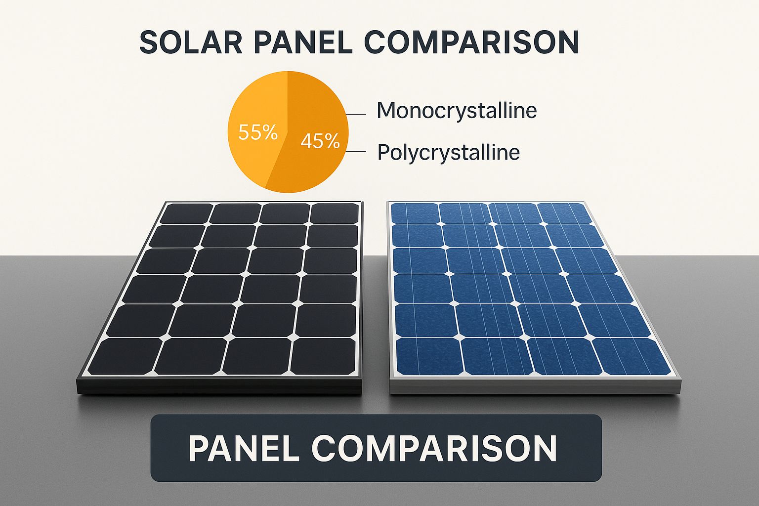 Infographic about solar panel efficiency comparison