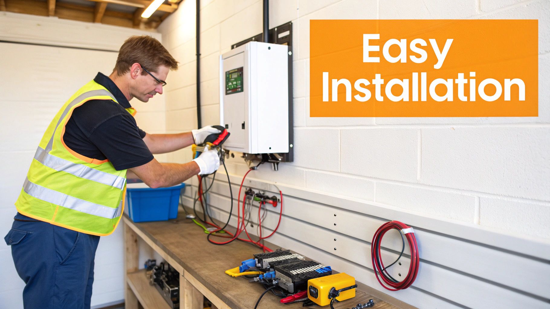 A calculator and a pen resting on a document outlining energy costs and savings, symbolizing financial planning for a home battery system.