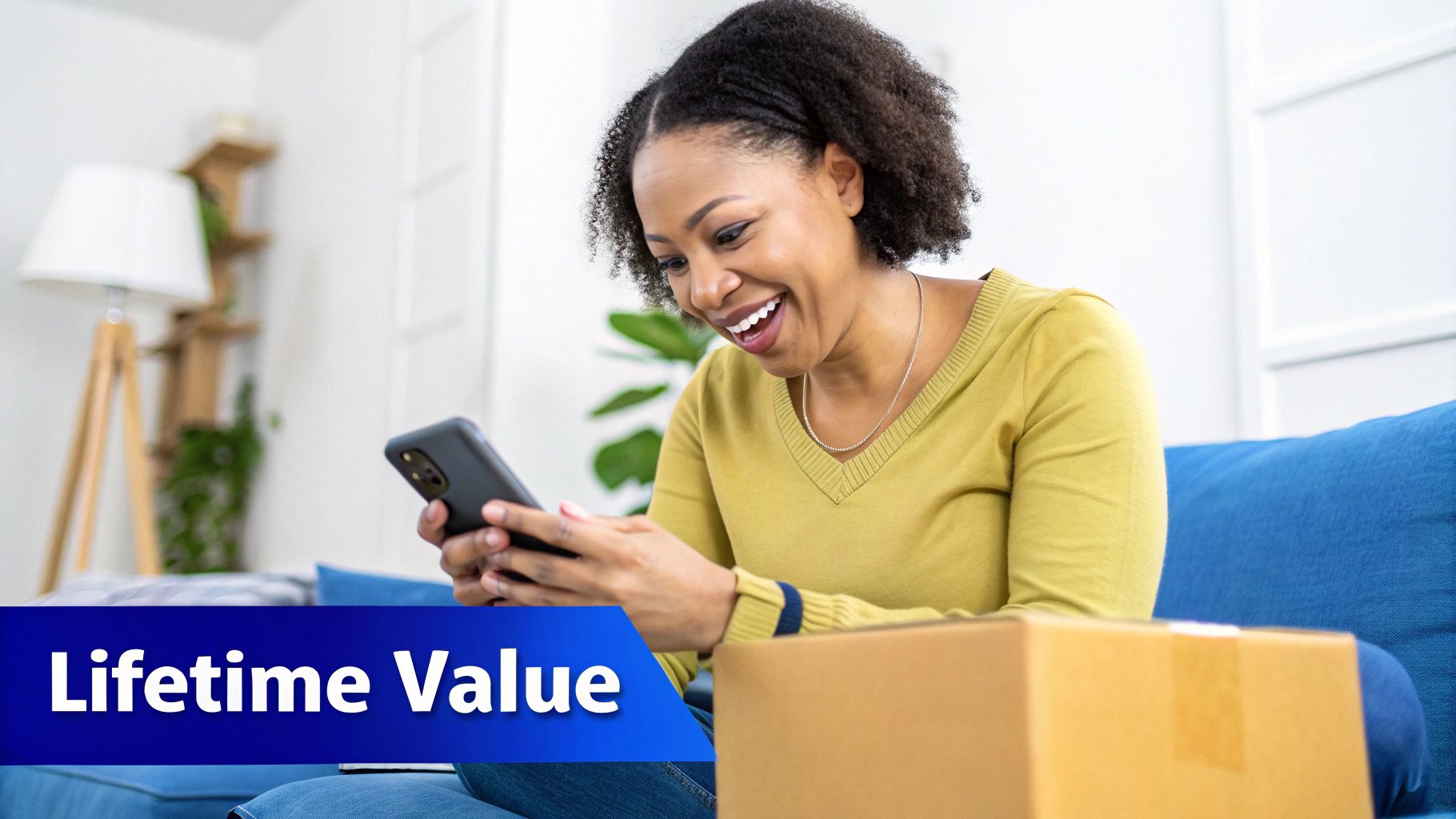 A customer receiving a loyalty reward, symbolizing customer retention