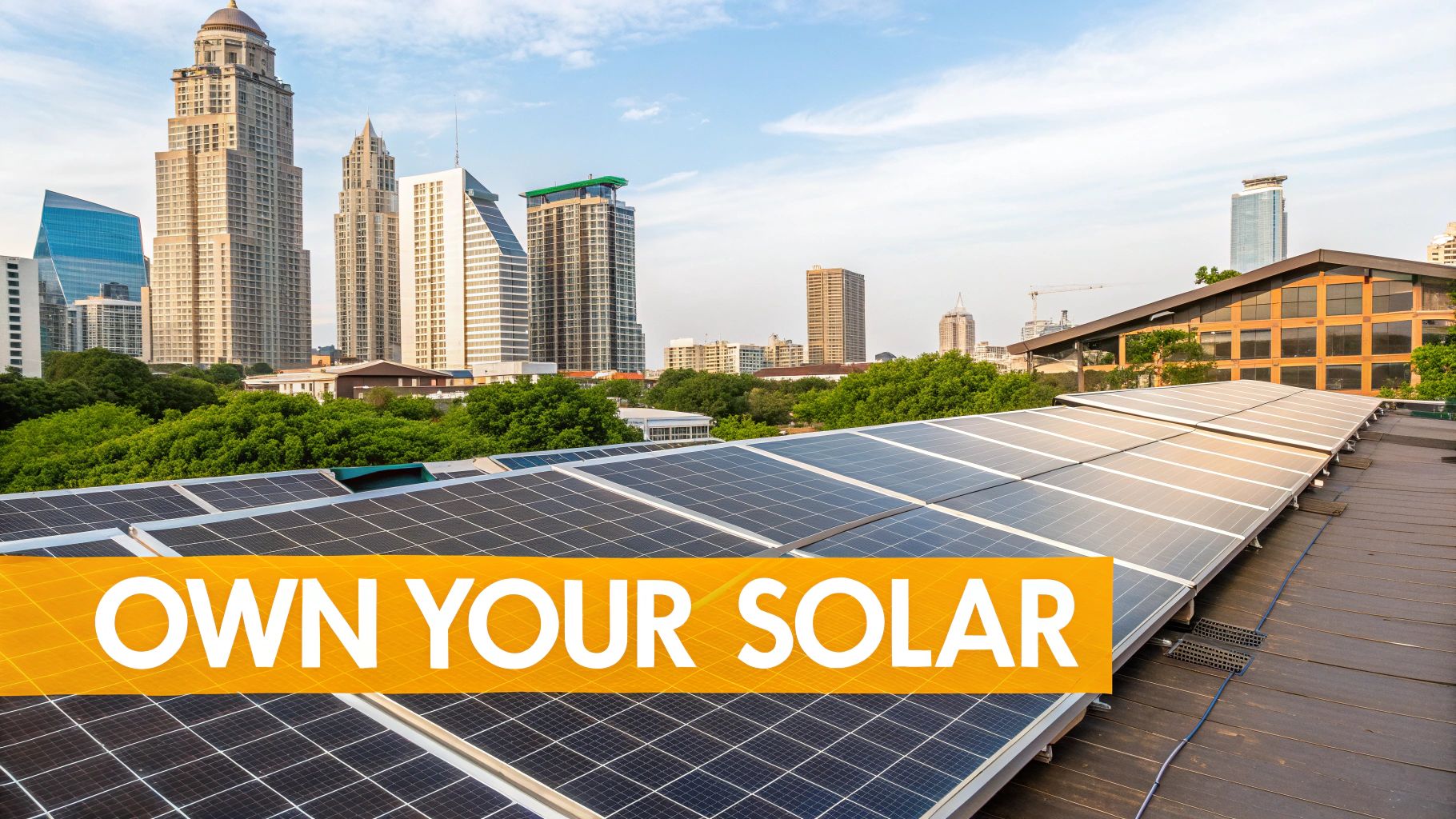 Solar panels being installed on a commercial roof