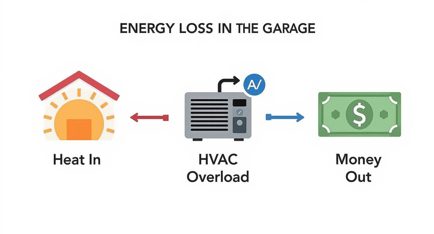 Infographic about garage door energy efficiency