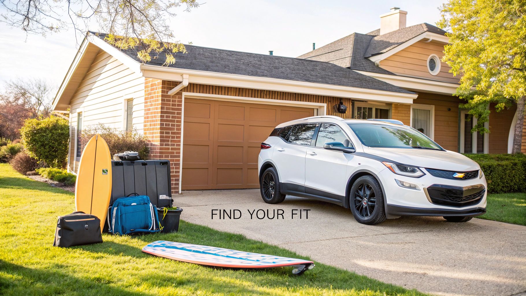 A person charging their modern electric car in a scenic outdoor location