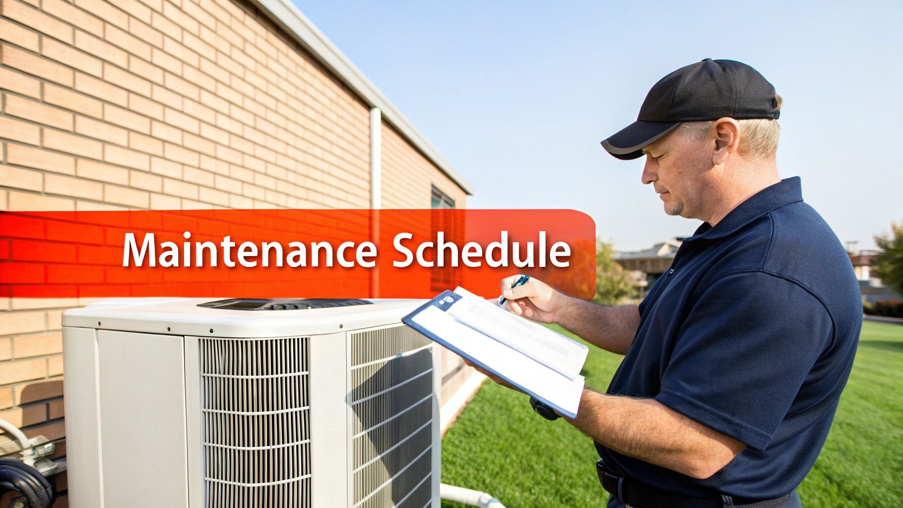 A technician performing maintenance on a walk-in cooler's condenser unit.