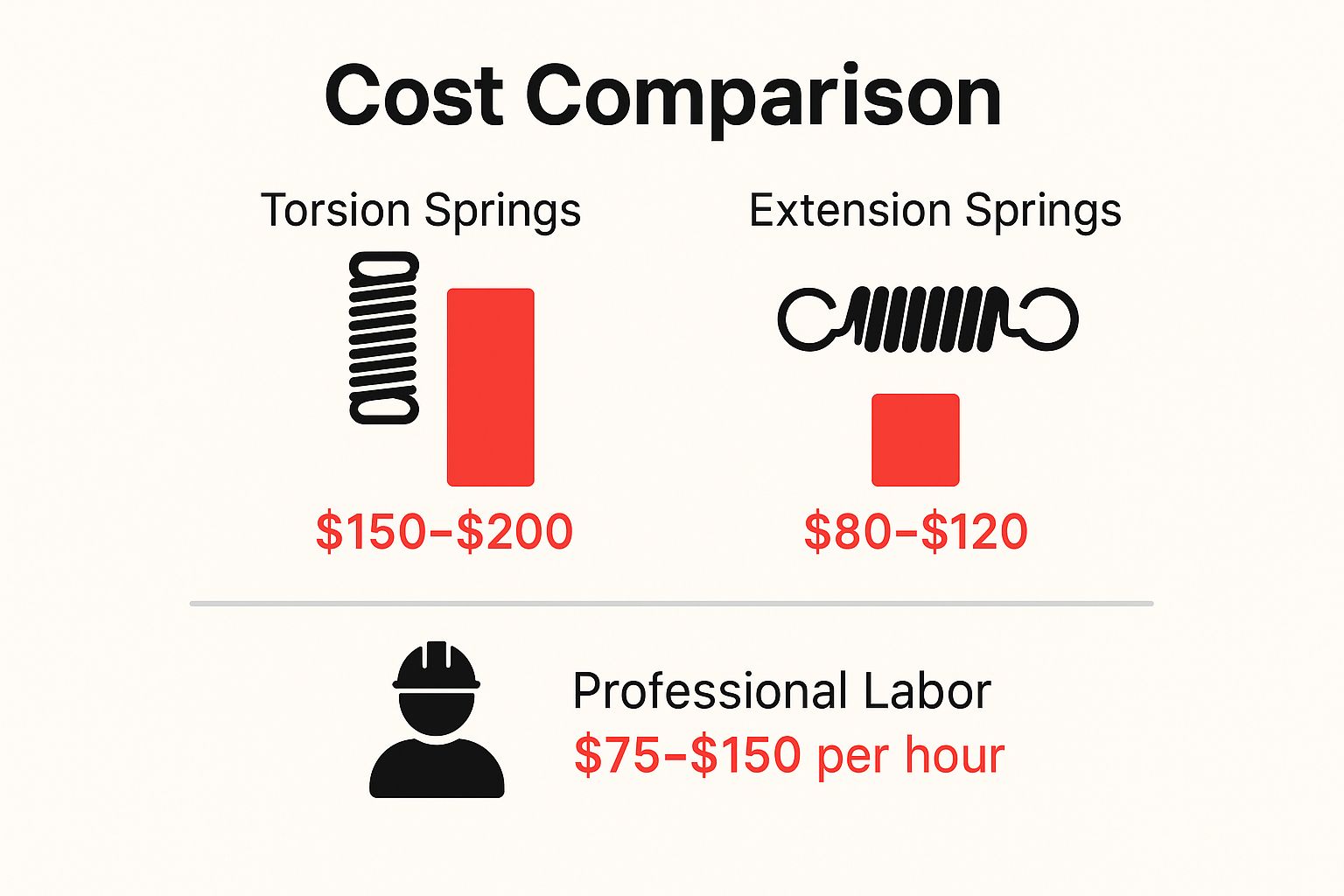 Infographic about garage door spring replacement cost