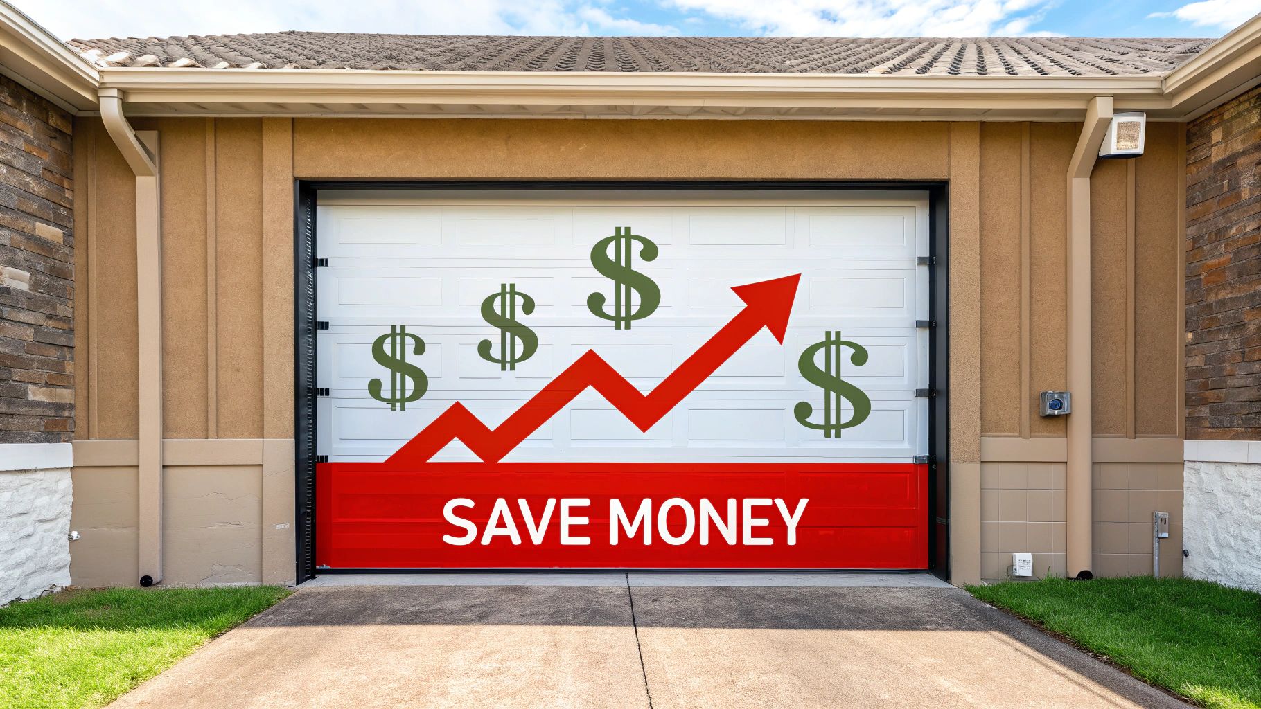 A graph showing rising property value after installing an energy efficient garage door.