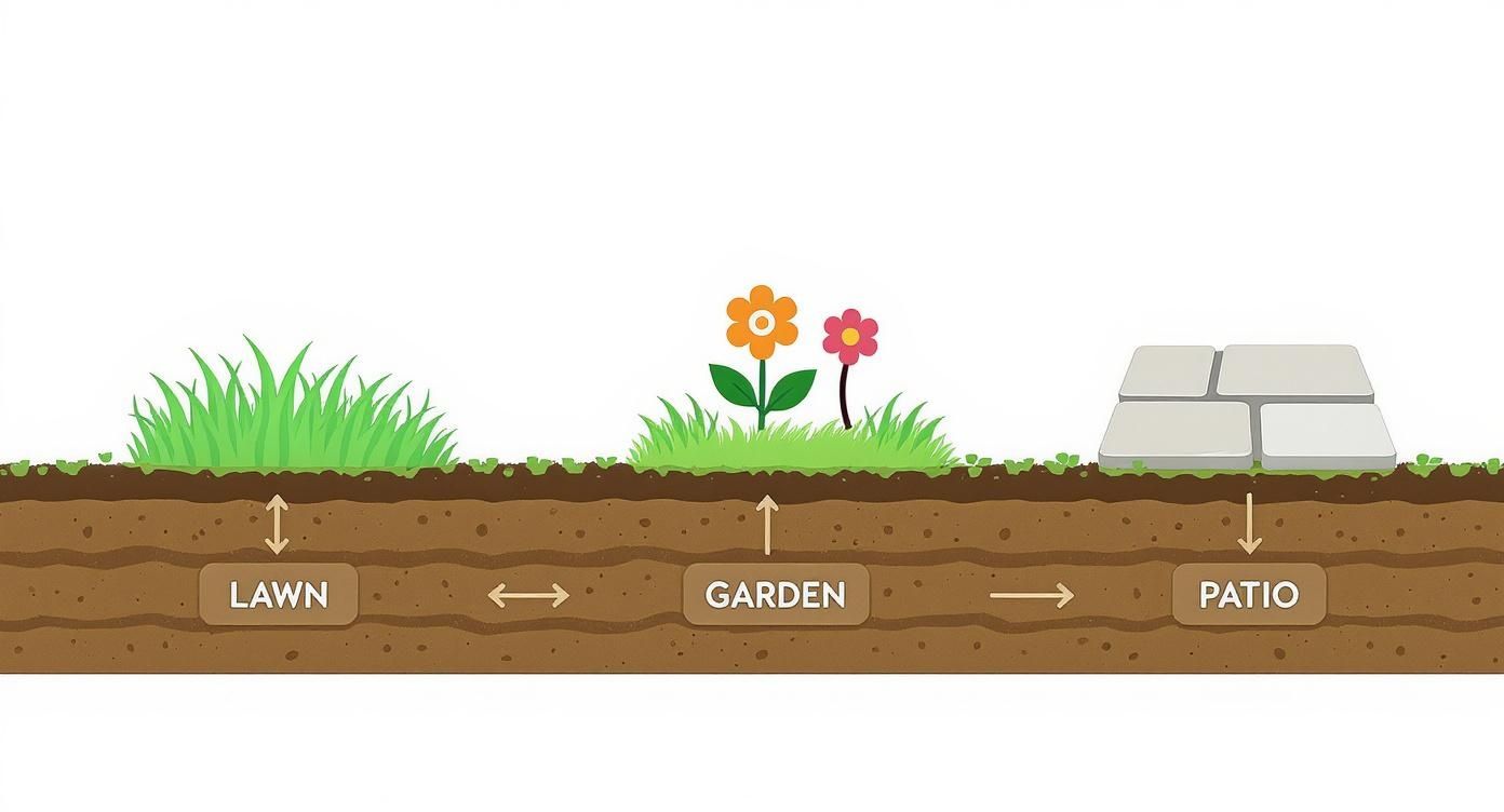 Infographic about how much does one yard of soil cover