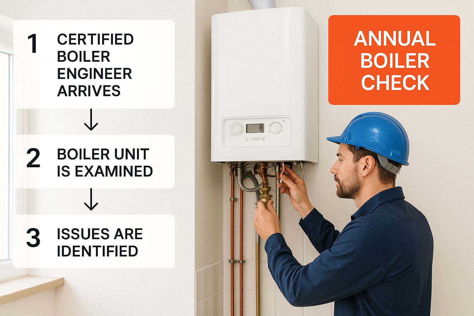Your Essential Guide to Annual Boiler Servicing 1 Infographic about annual boiler servicing