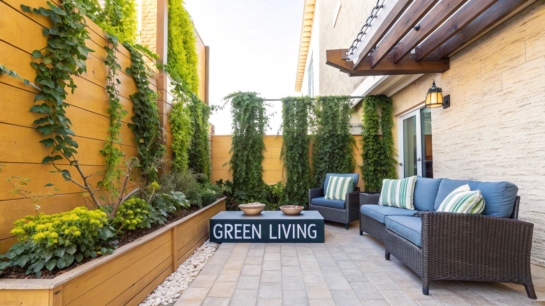Living Green Wall System retaining wall with plants growing out of it