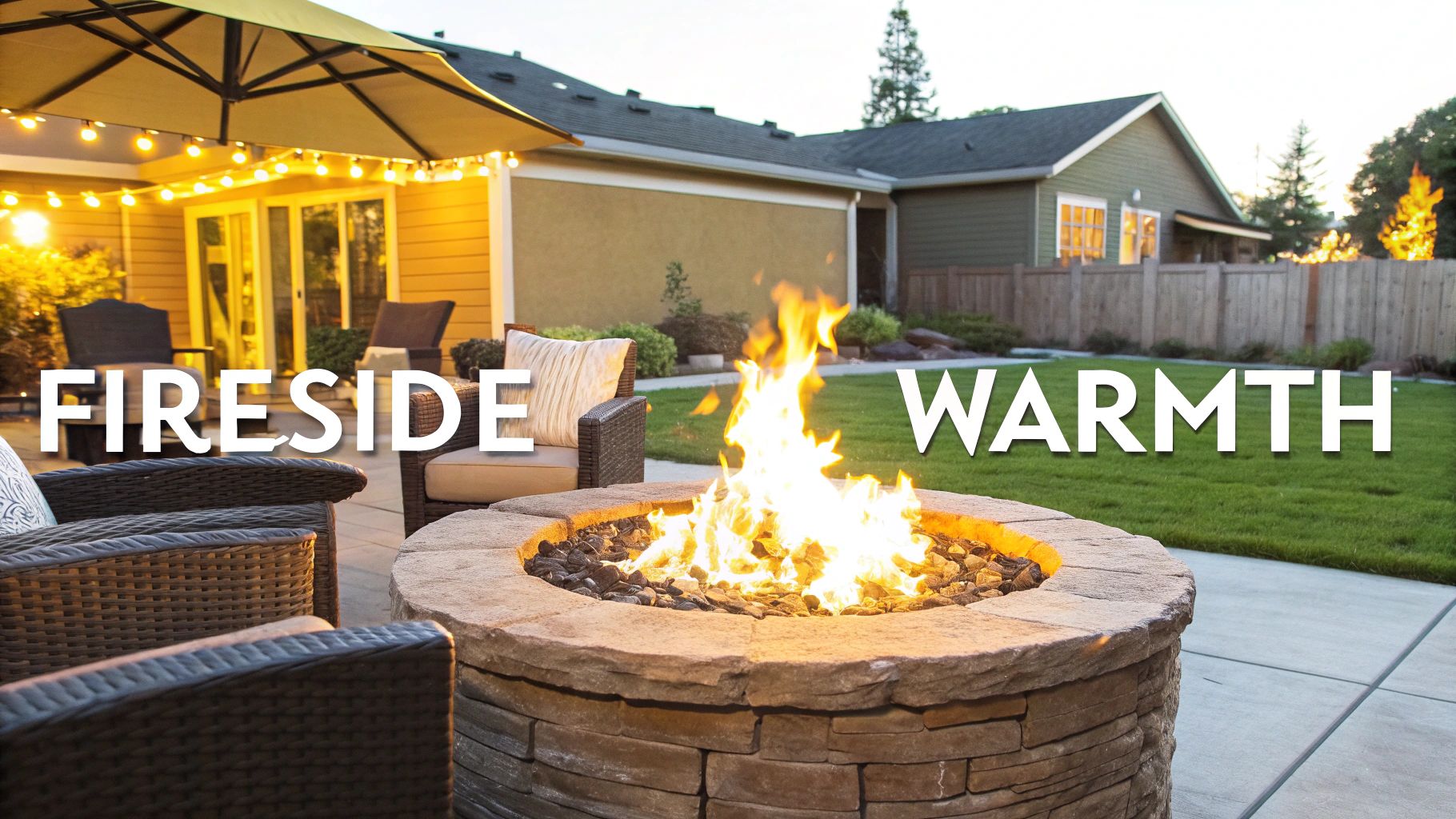 Fire Features with Ambient Lighting