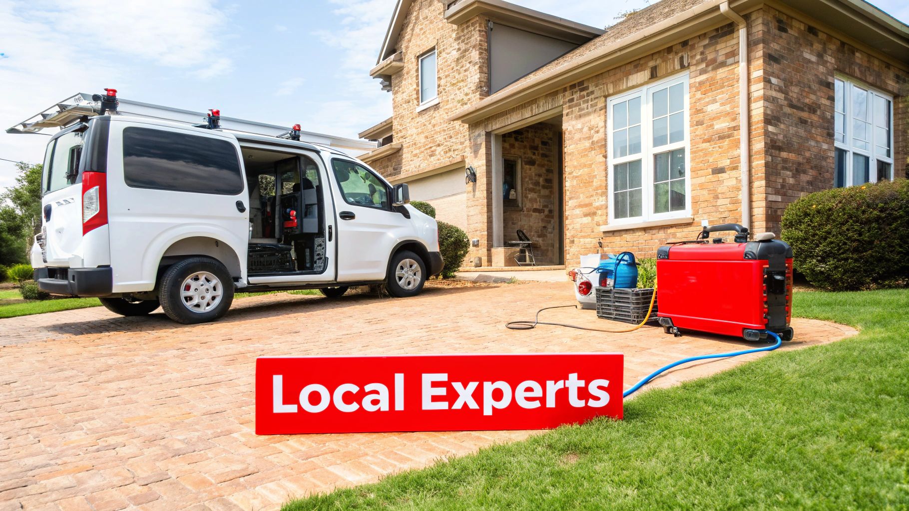 Technician performing a drain inspection