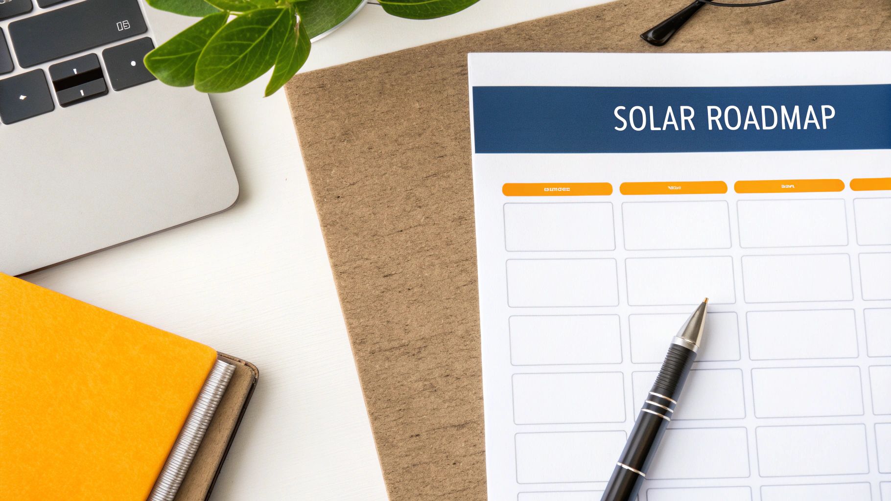 A family reviewing a solar installation plan with a professional installer in their home.