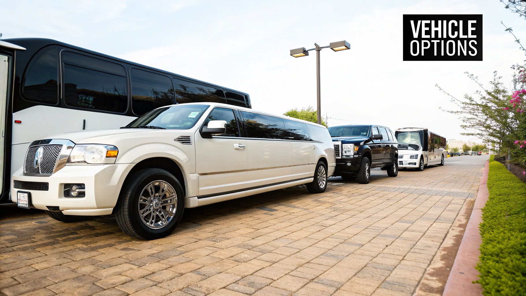 Ultimate Guide to Wine Tour Limo Service Long Island 2 A white limousine parked in front of a Long Island vineyard.