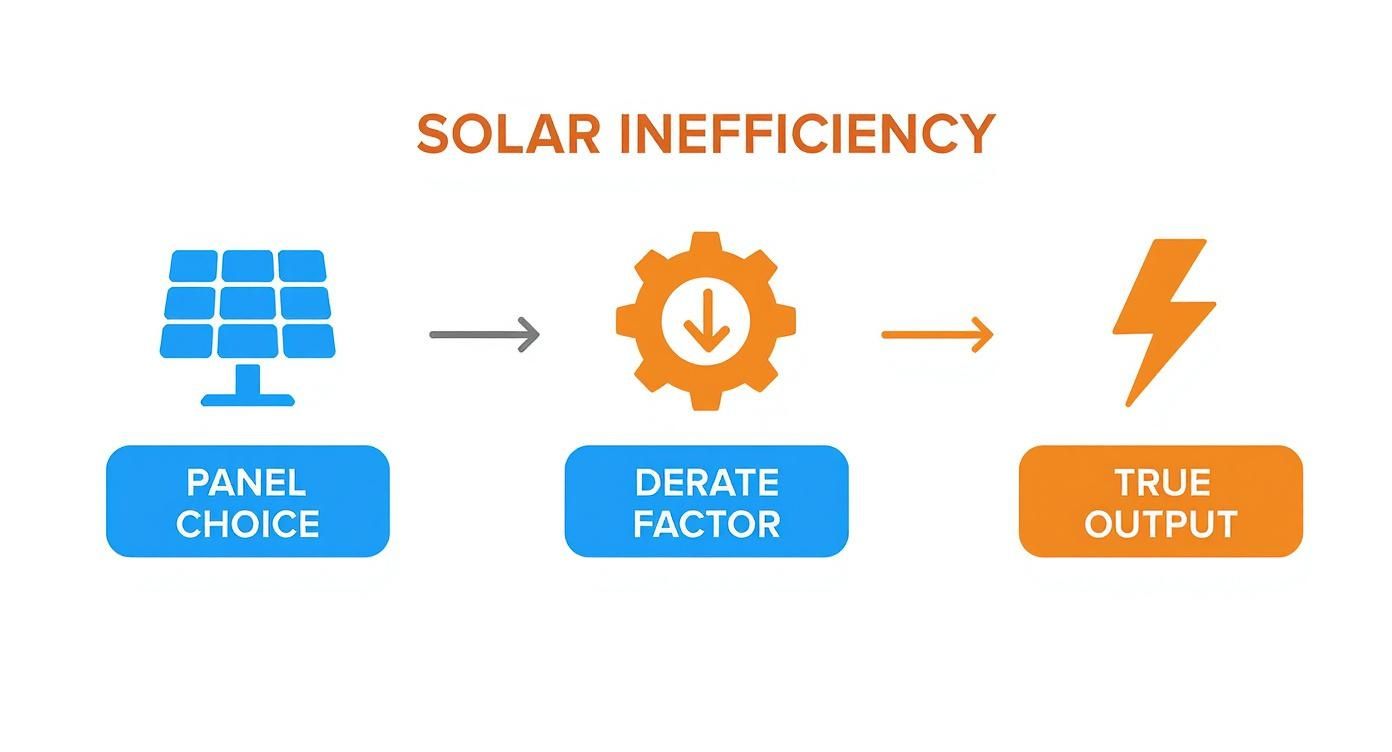 Infographic about how to calculate solar energy needs
