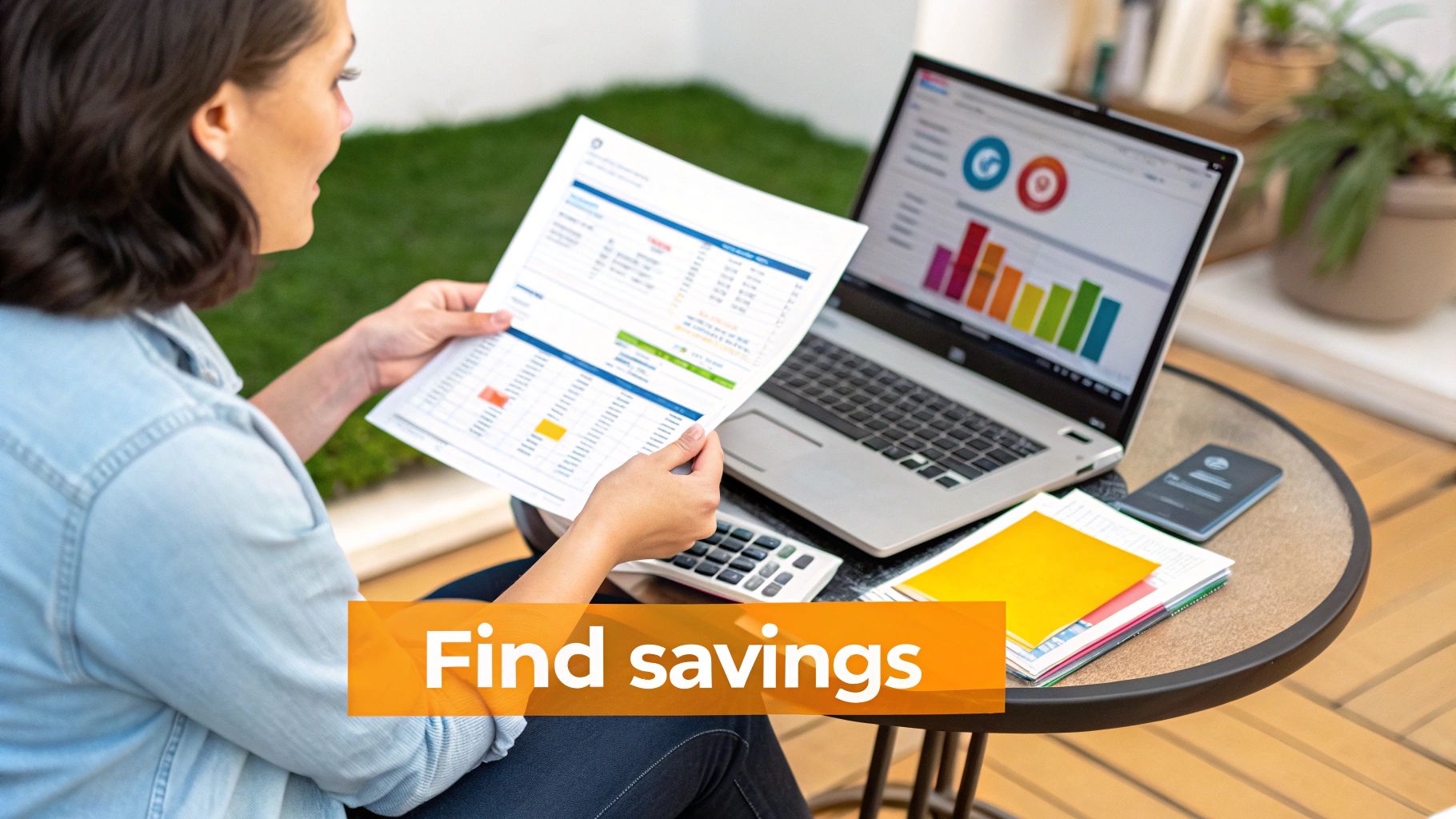 A magnifying glass hovering over the fine print of an electric bill, highlighting various fees.