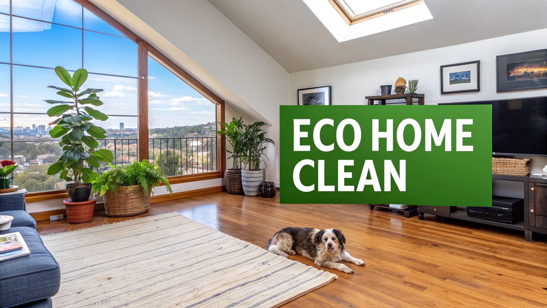 A professional technician from Peace Frog Specialty Cleaning using eco-friendly methods to clean a living room carpet.