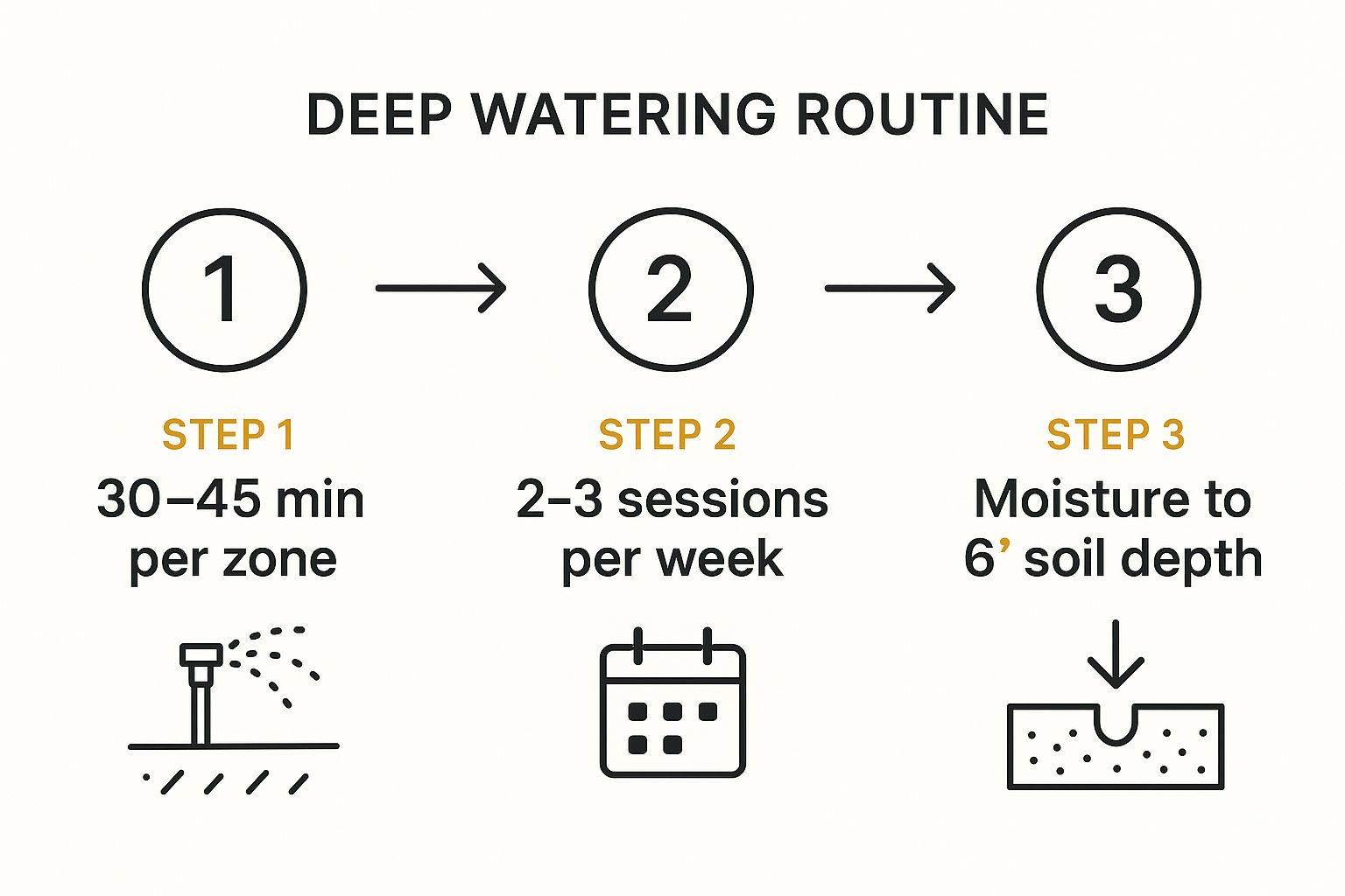 Infographic about how long to water lawn with sprinkler