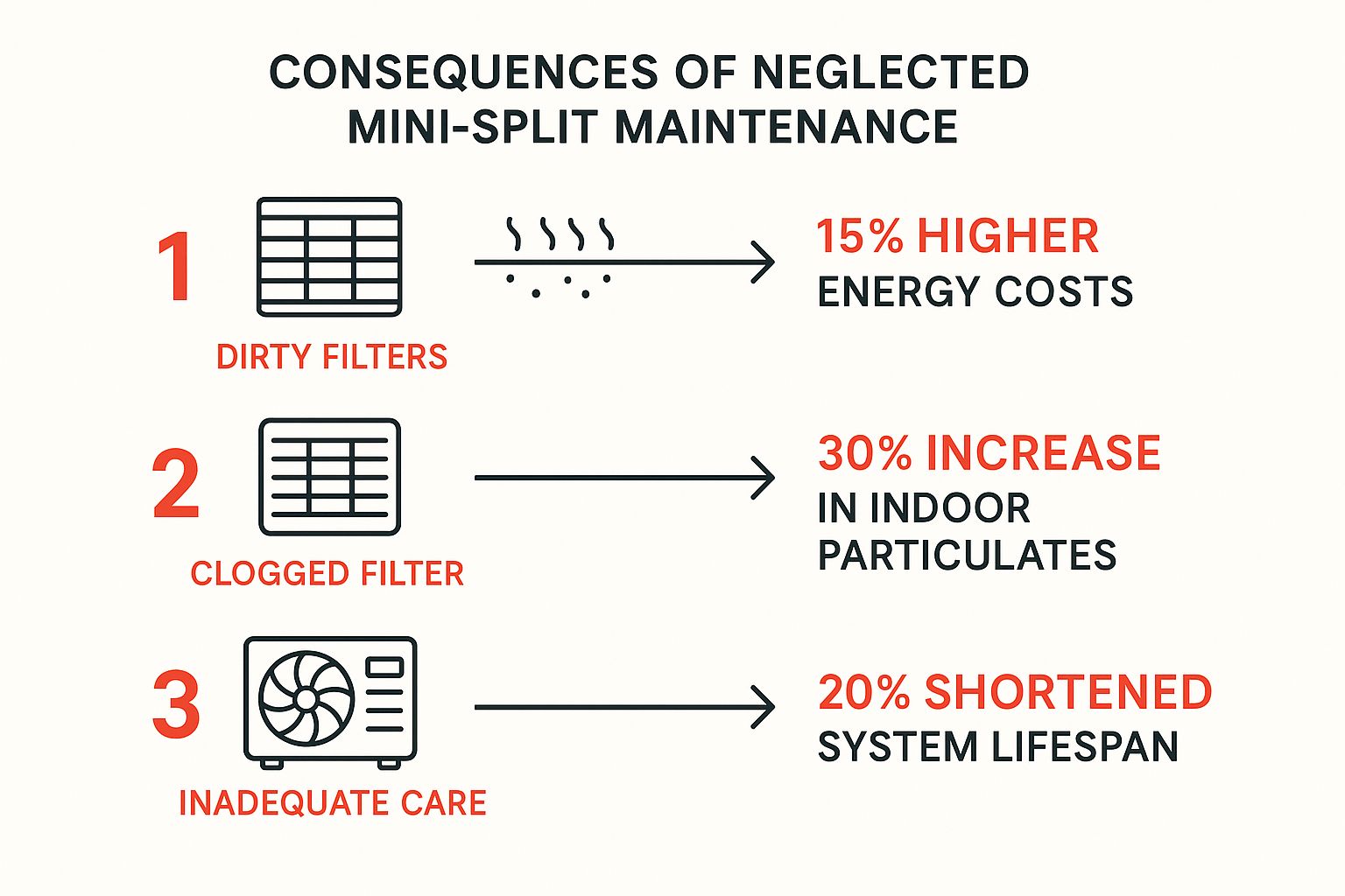 Infographic about maintenance ductless air conditioner