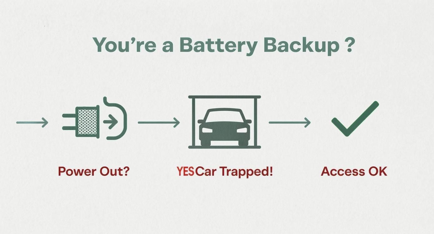 Infographic about battery backup for garage door opener