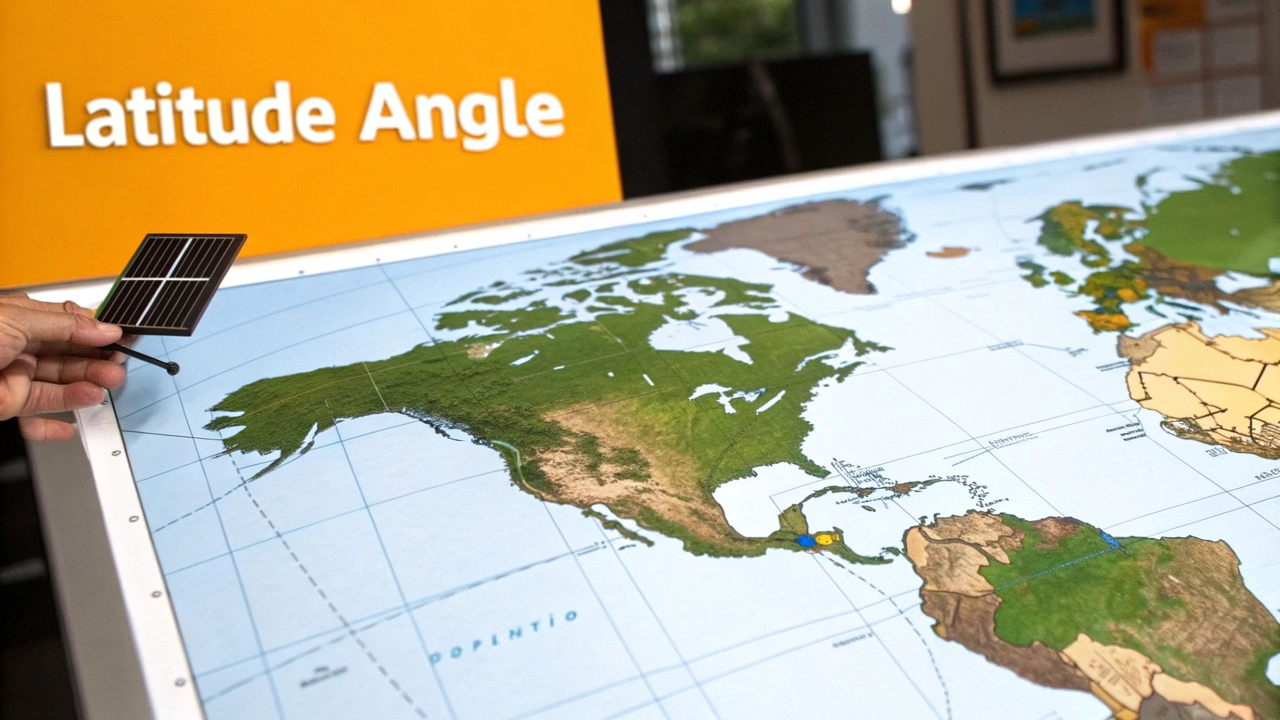 Solar panels on a sloped roof capturing sunlight.