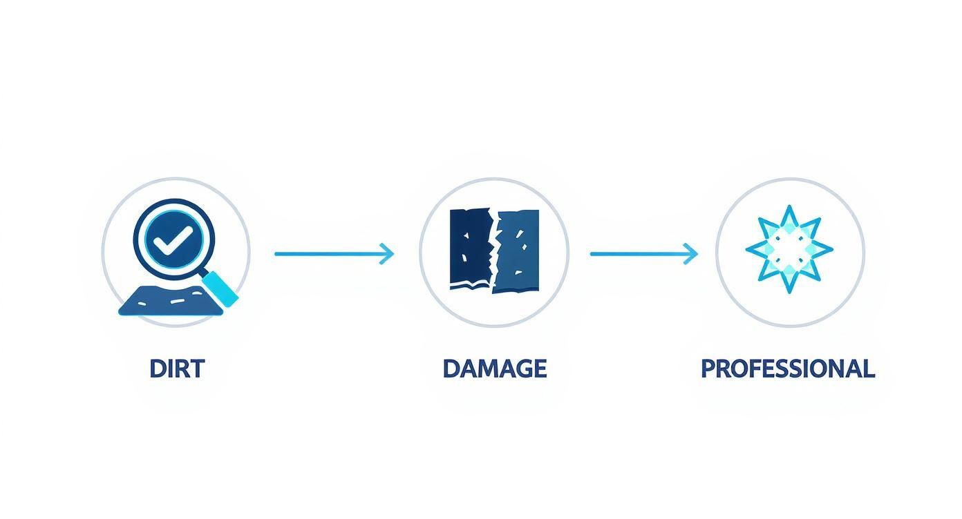 Infographic about how to clean area rugs
