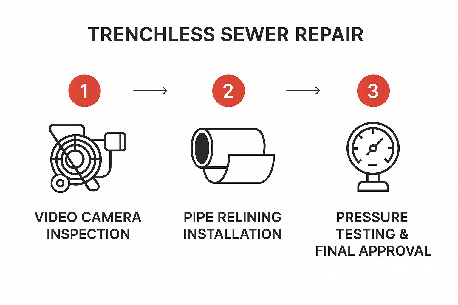 Infographic about sewer line repair oxnard
