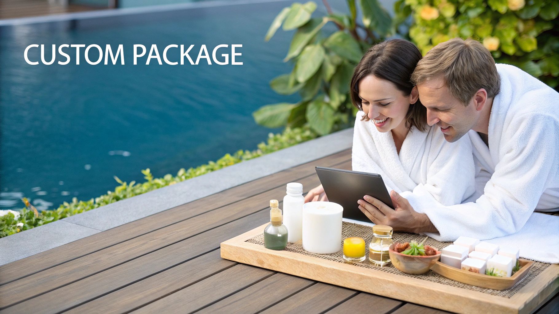 Two therapists preparing hot stones for a customized couples massage.