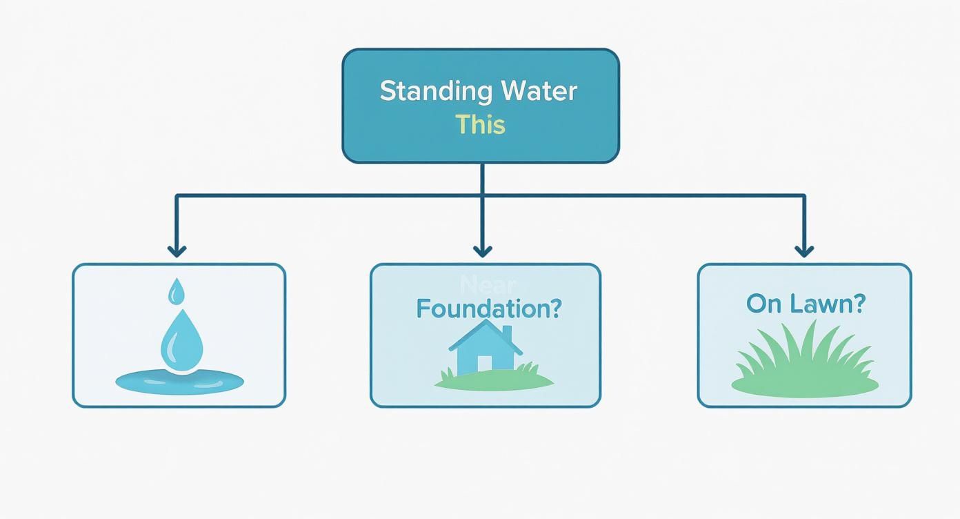 Infographic about drainage solutions for yard