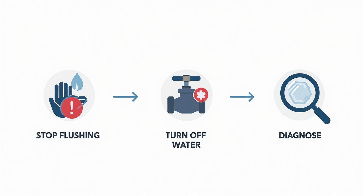 Infographic about how to fix a clogged toilet