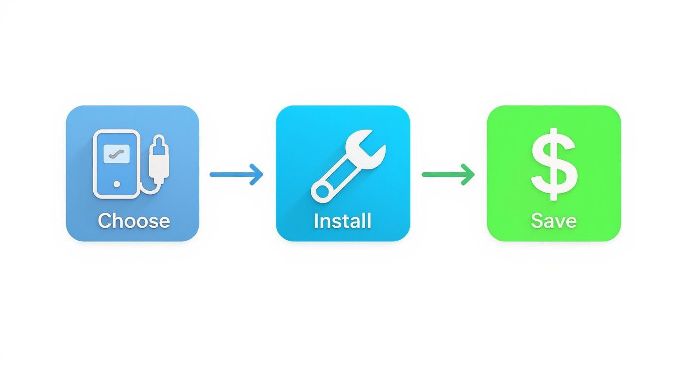 Infographic about how to install ev charger
