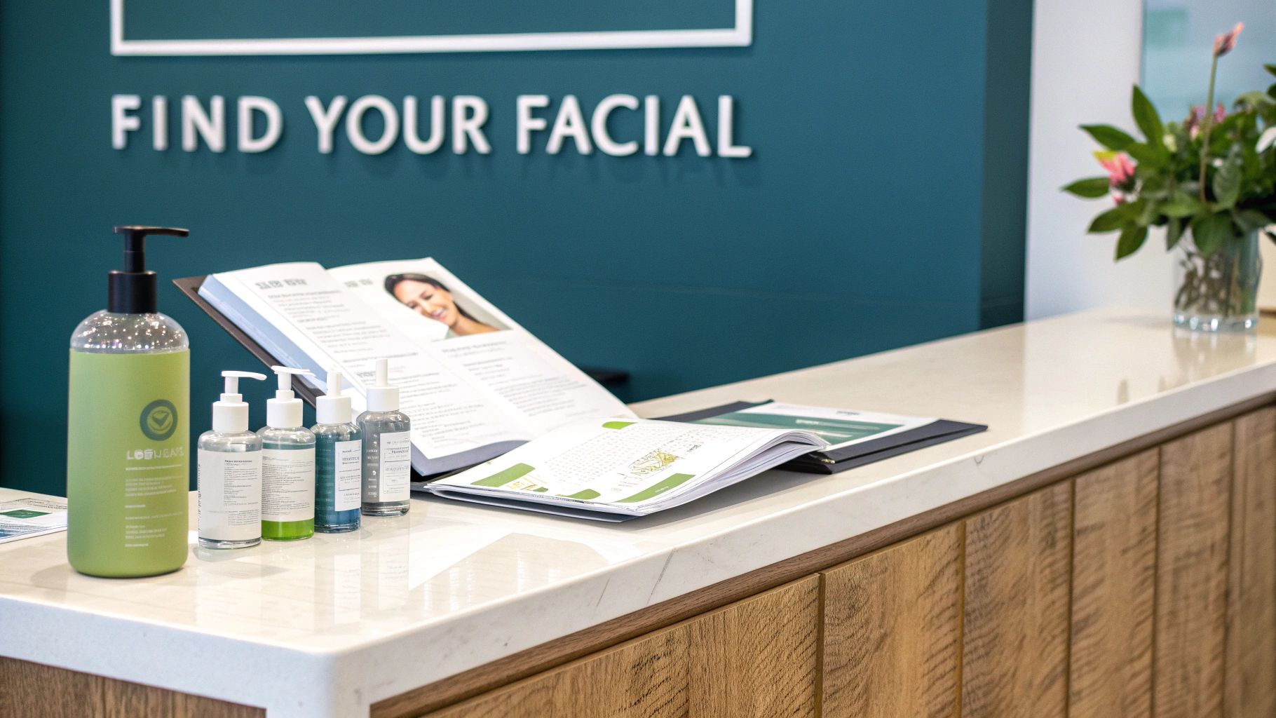 A woman receiving a relaxing facial treatment in a serene spa.