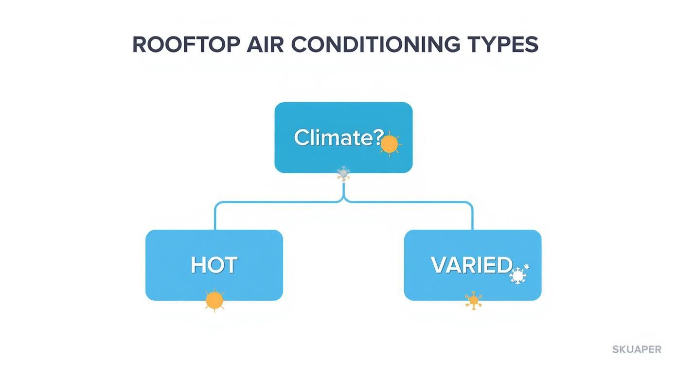 Infographic about commercial rooftop air conditioning units
