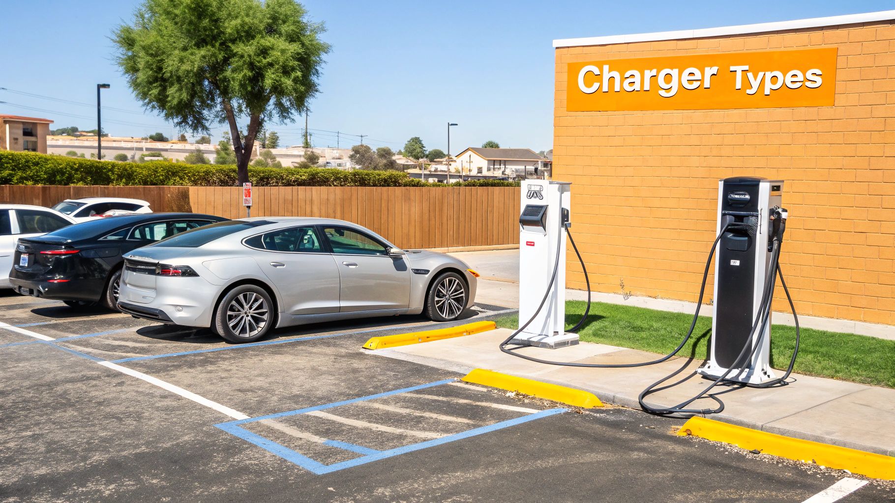 EV chargers at a commercial property