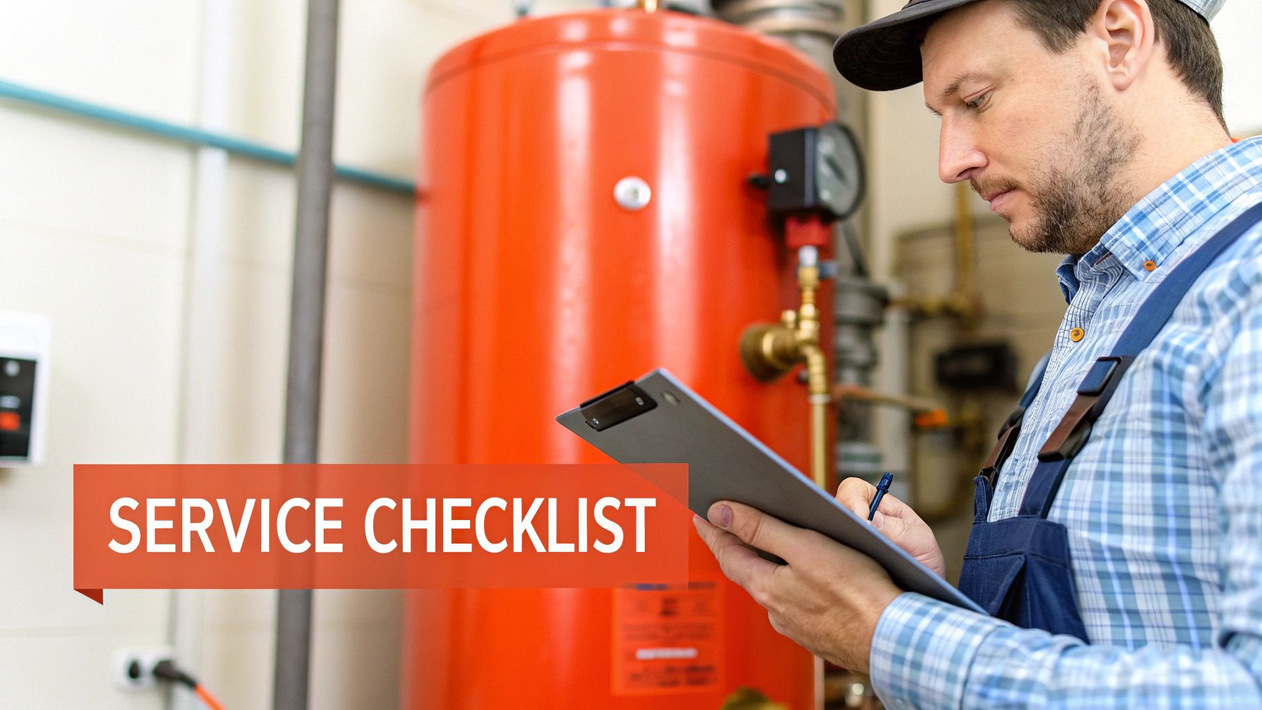 Your Essential Guide to Annual Boiler Servicing 2 A close-up view of an engineer's hands working on a boiler's internal components.