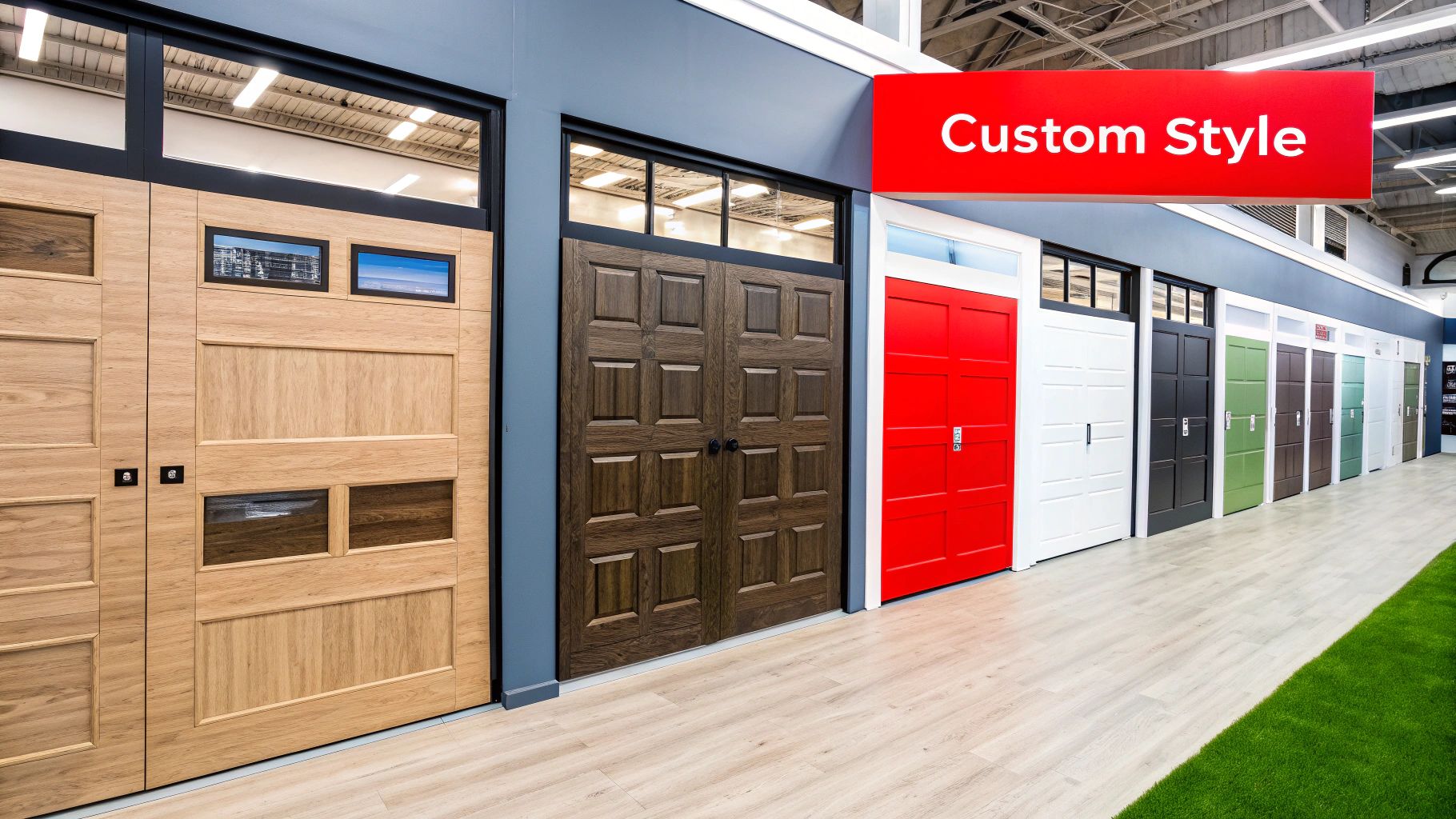 A stylish, modern garage door enhancing a home's curb appeal.