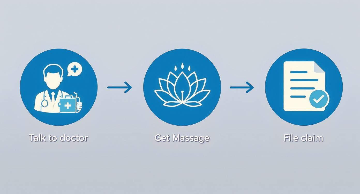 Infographic about how to get massage covered by insurance