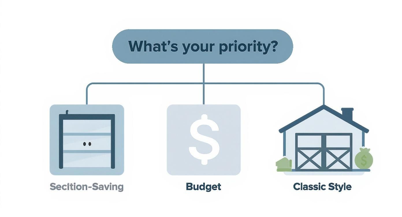 Infographic about different type of garage doors