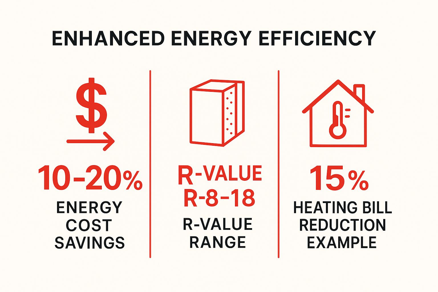 Infographic showing key data about Enhanced Energy Efficiency