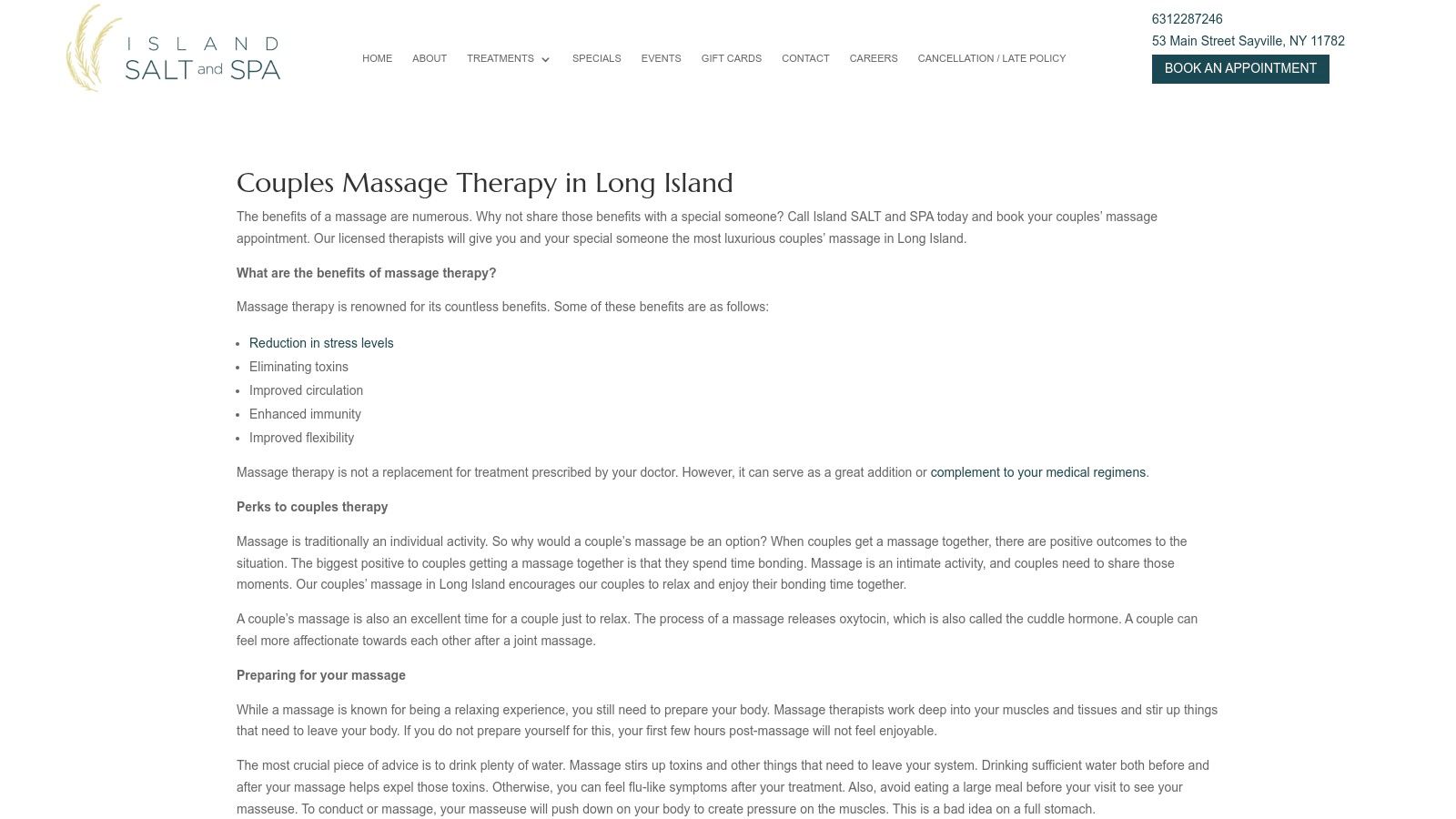 Couples Massage Therapy in Long Island