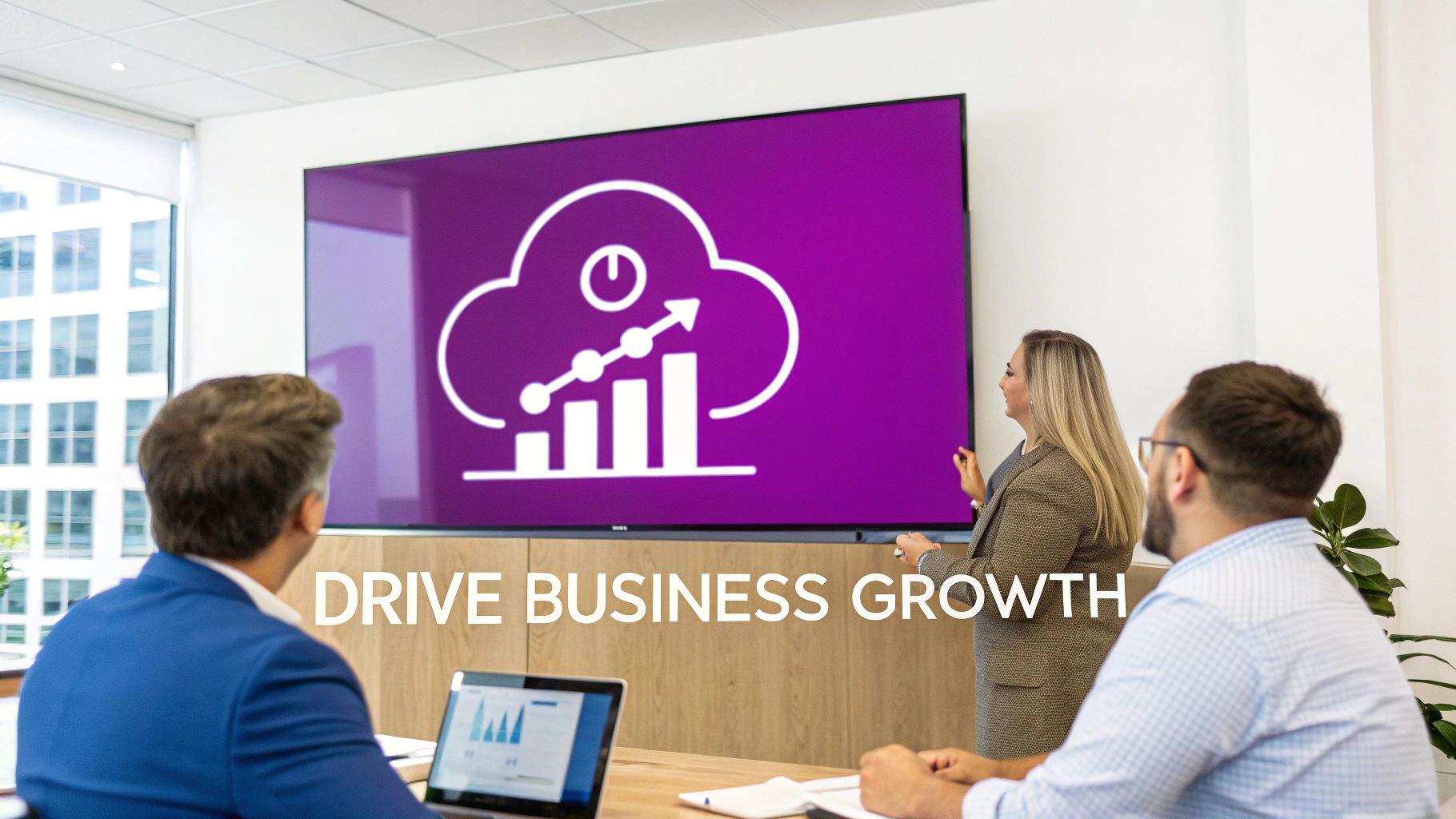 A graph showing business-growth and upward trends, symbolizing the benefits of managed services.