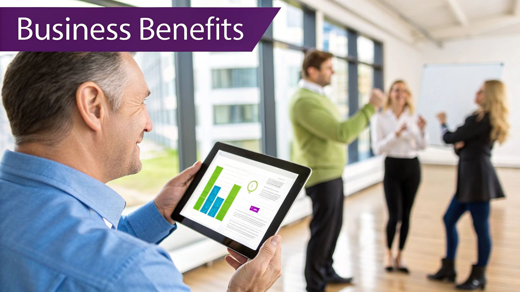 Chart showing increased business productivity due to low code