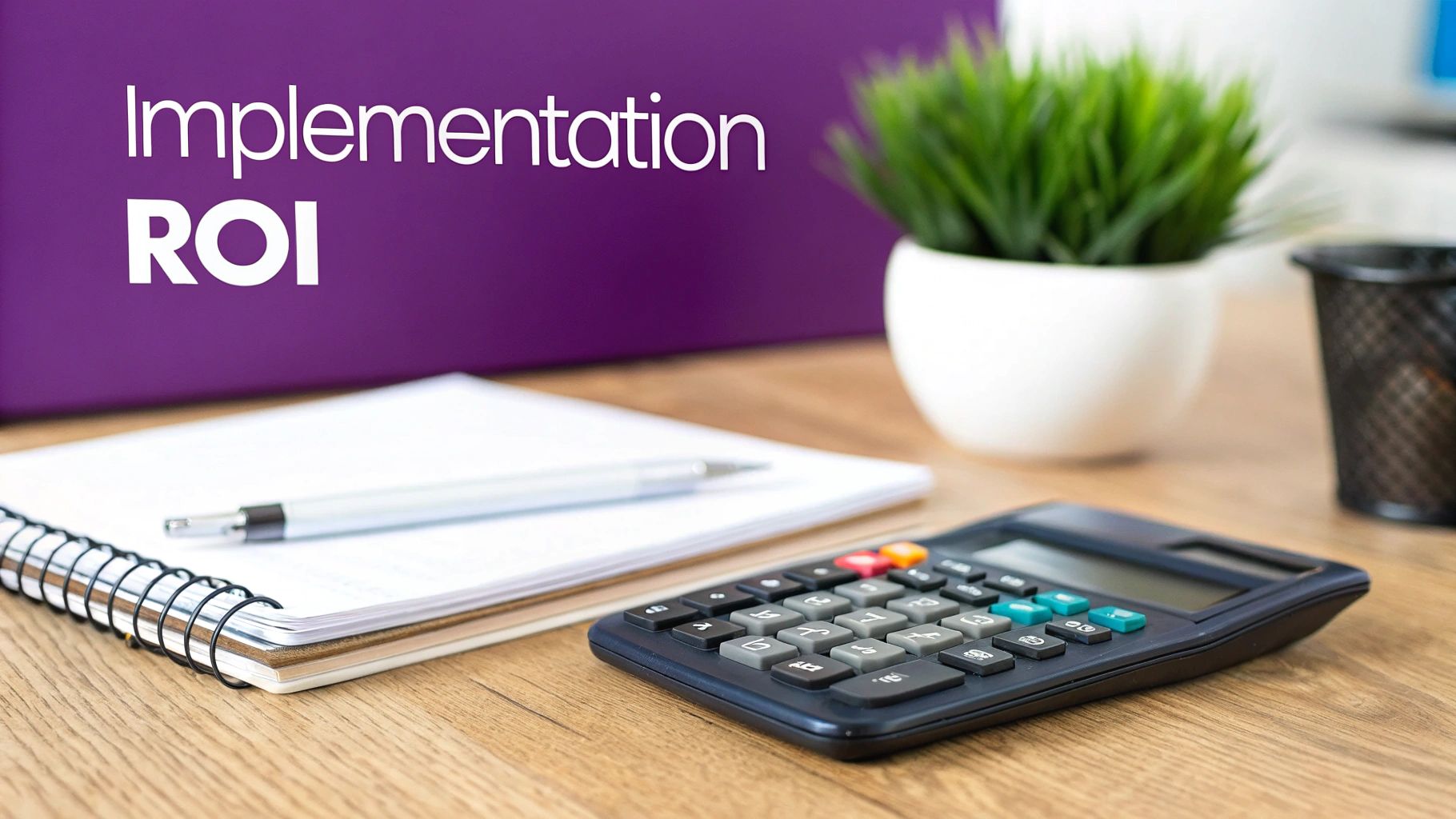 A professional presents a graph on a digital screen, illustrating the return on investment from a new software implementation.