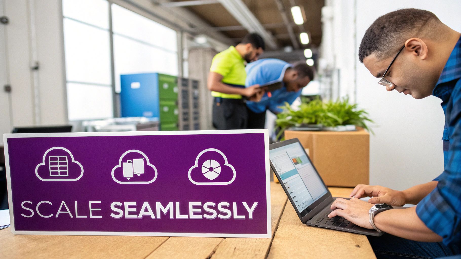 A visual representation of scalable technology, showing small gears turning larger ones, symbolizing business growth enabled by flexible IT.