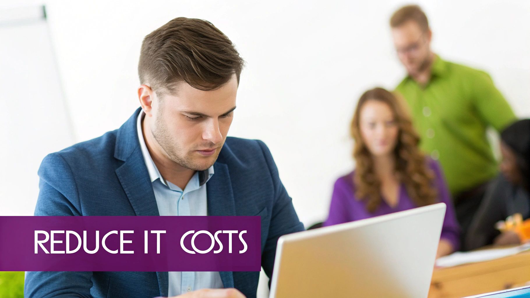 Business team collaborating in a modern office